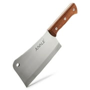 Meat Cleaver Bone Chopper for Chef, Meat Cutting - Heavy Duty Butcher Knife with Wooden Handle for Kitchen (8 Inch)