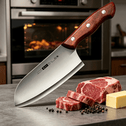 Meat Cleaver Knife 6.6 Inch, Ultra Sharp Chinese Chefs Knives with Wooden Handle for Kitchen