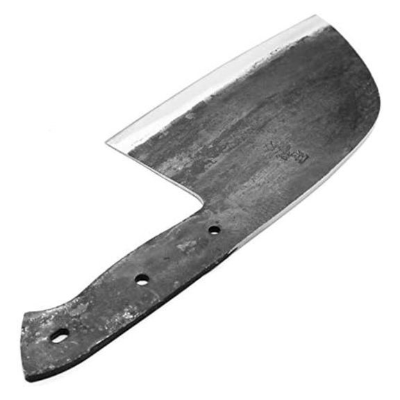 Meat Cleaver Knife, Handmade Forged Chef Knife Clad Steel Forged Chinese Cleaver DIY Blank Blade Kitchen Knives Meat Vegetables Slicing Cooking Tool