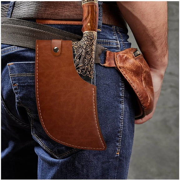 Meat Cleaver Knife Heavy Duty Butcher Knives Hand Forged Professional Bone Chopper with Leather Sheath High Carbon Steel for Home or Restaurant Christmas Gift for Men and Women