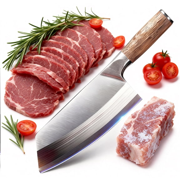 Butcher Knife Heavy Duty Meat Cleaver Chopping Knife for Meat Cutting,8-inch High Carbon Stainless  Steel Knife Chinese Chef's Knife Vegetable Knife