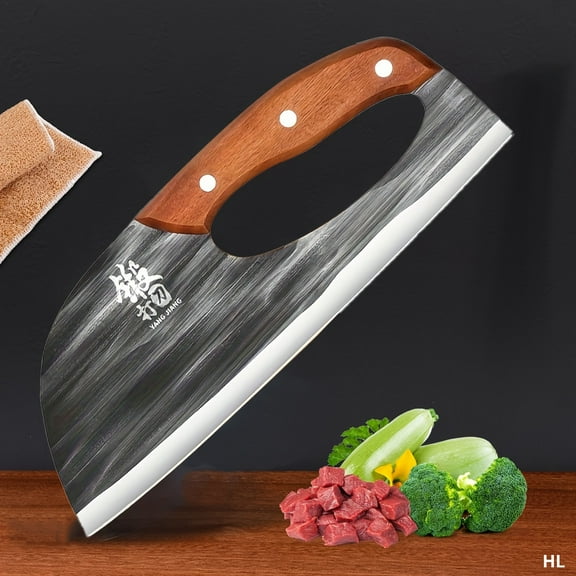 Meat Cleaver Knife for Vegetable: Kitchen Meat Chopper Sharp Stainless Steel Cutter Hand Forged