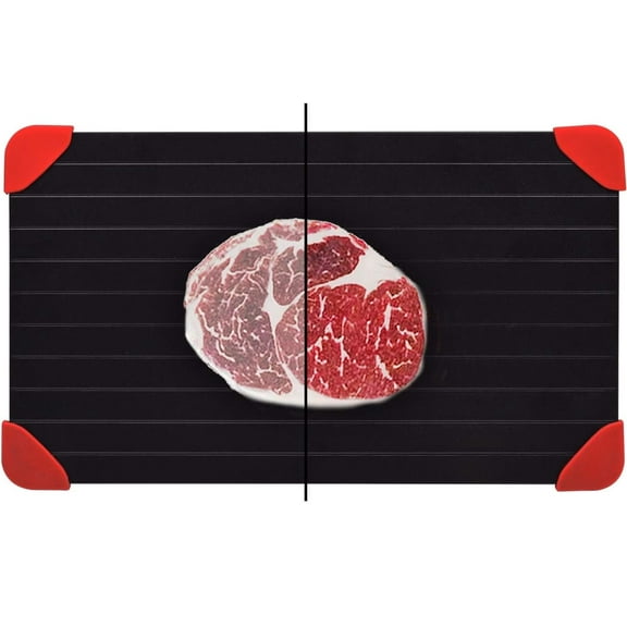 Artrylin Meat Defrosting Tray,Rapid Defrost Plate for FoodDefrosting Tray for Frozen Meat Rapid and Safer Way of Thawing Food Large Size Defroster Plate Thaw by Natural Heating (14 x 8 in)Black