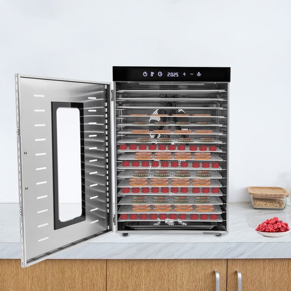 Meat Dehydrator for Jerky Maker Commercial Dehydrater 16 Trays Food Dryer & LED