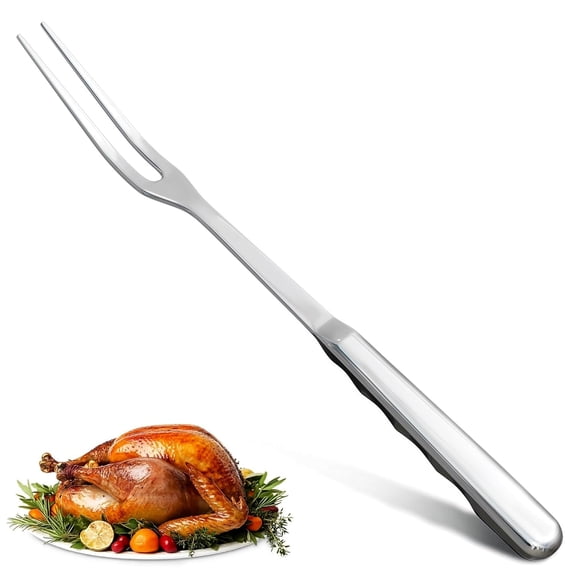 Meat Fork 2 Prongs, Stainless Steel Carving Fork for Meat, 11 Inch