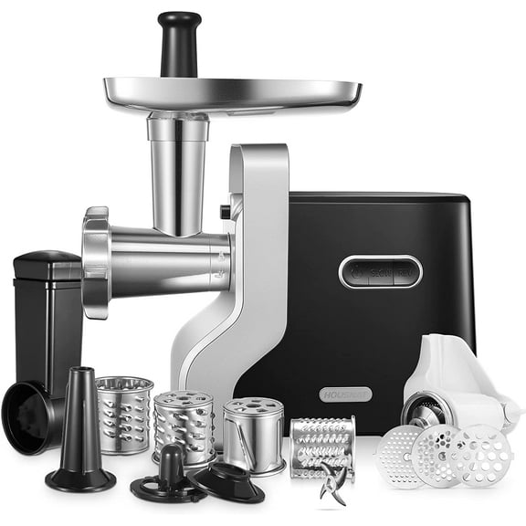 Meat Grinder Heavy Duty, 3000W Max Ultra Powerful, 5 in 1 Multifunction Electric Meat Grinder, Sausage Stuffer, Slicer/Shredder/Grater, Kubbe & Tomato Juicing Kits, Home Kitchen Use