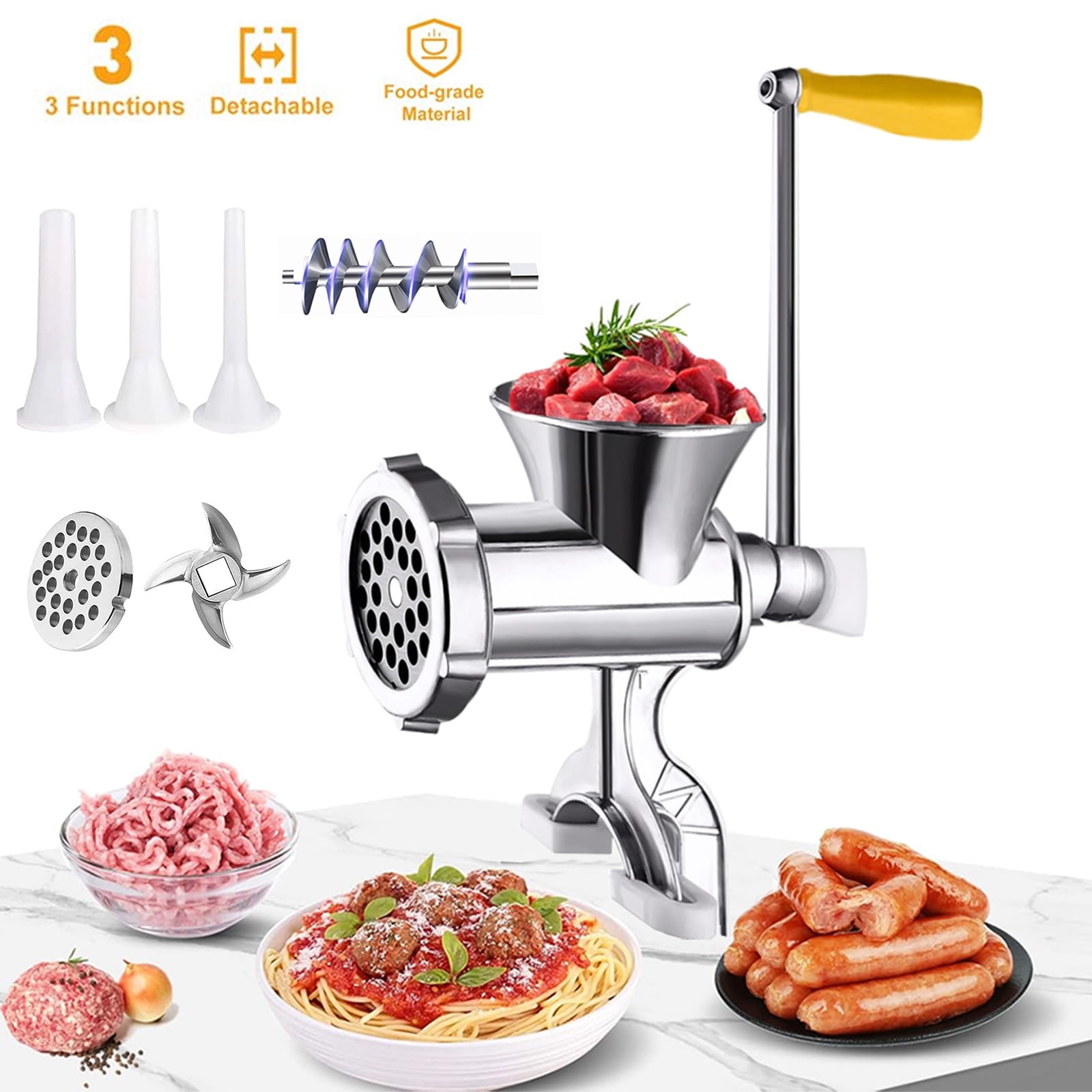 Meat Grinder Manual Mincer, Sausage Maker Manual Meat Grinder Table