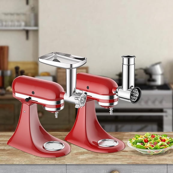 Meat Grinder & Stainless Steel Slicer Shredder Attachment for Stand Mixer