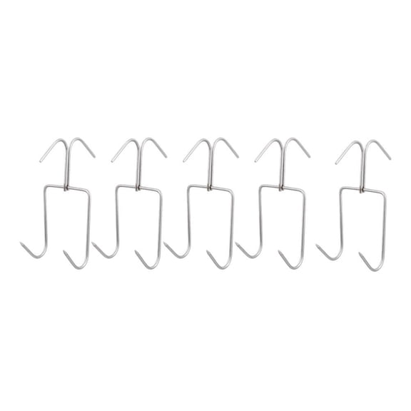 Meat Hooks, Poultry Hooks, Butcher Hooks, Stainless Steel Hooks, Double-row Hooks5Pcs Stainless Steel Meat Hooks Multi-purpose Hooks Kitchen Gadget Sausage Hanger