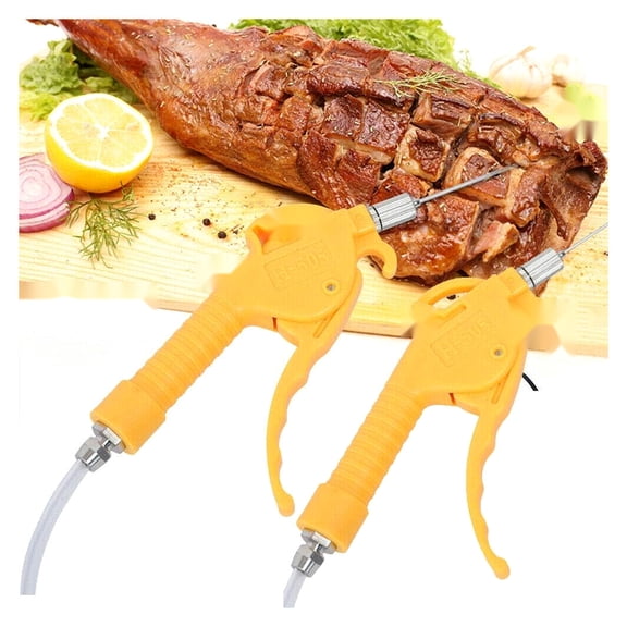 Meat Injector,Automatic Electric BBQ Injection Kit,Dual Gun Syringe Pump for Cooking and Grilling,Flavor Injecting Syringe for Meat