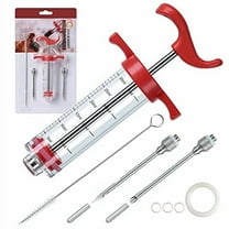 Meat Injector Syringe,1-oz Marinade Flavor Injector with 2 Professional Needles,1 Cleaning Brushes