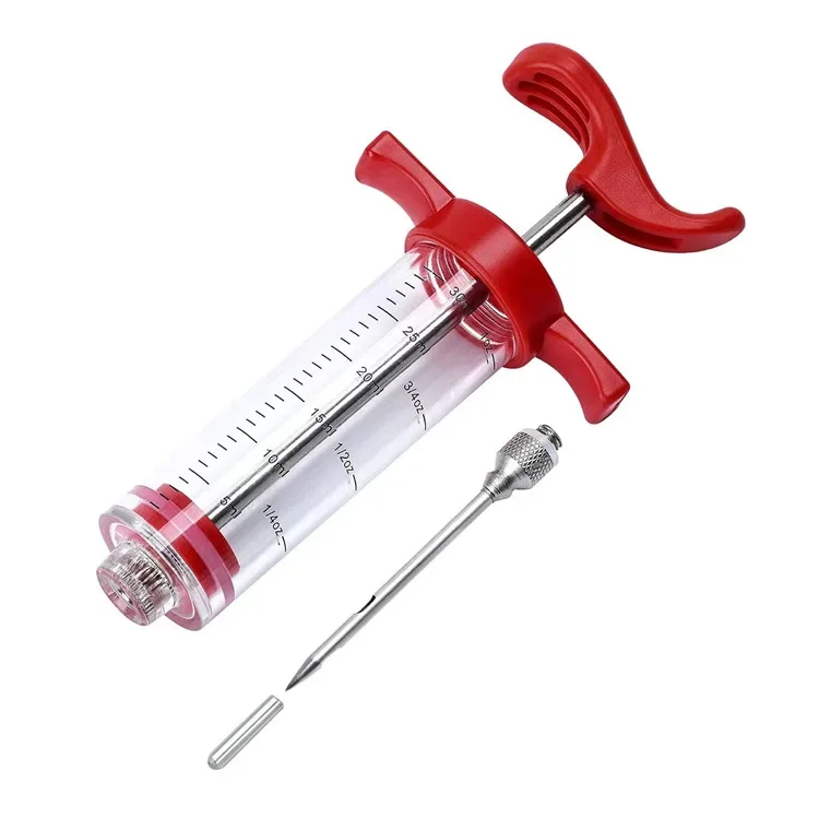 Meat Injector Syringe With 3 Stainless Steel Needles for BBQ Grill ...