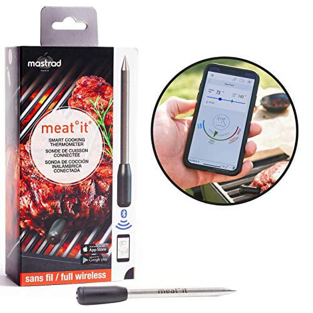 1pc, Smart Meat Thermometer, 656FT Truly Wireless Meat Thermometer, Meat  Thermometer For Grilling And Smoking, Wireless Food Thermometer For BBQ Oven