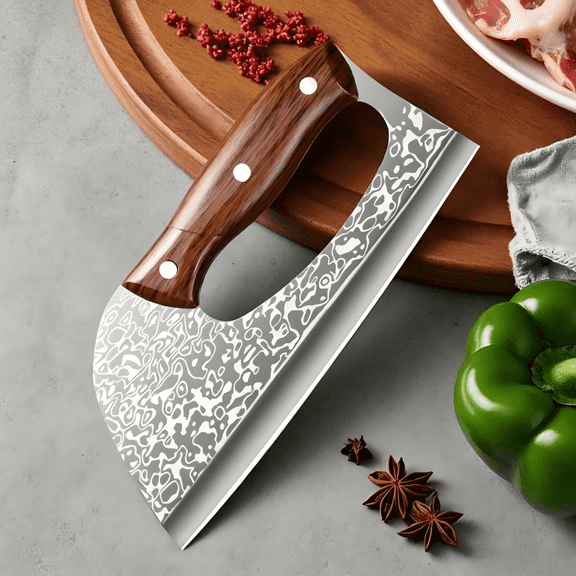 Meat Knife Unique Labor Saving Vegetable Knife Professional Forged Pattern Chef Cooking Knife Meat Cutting Vegetable Kitchen Knife, Kitchen Tools