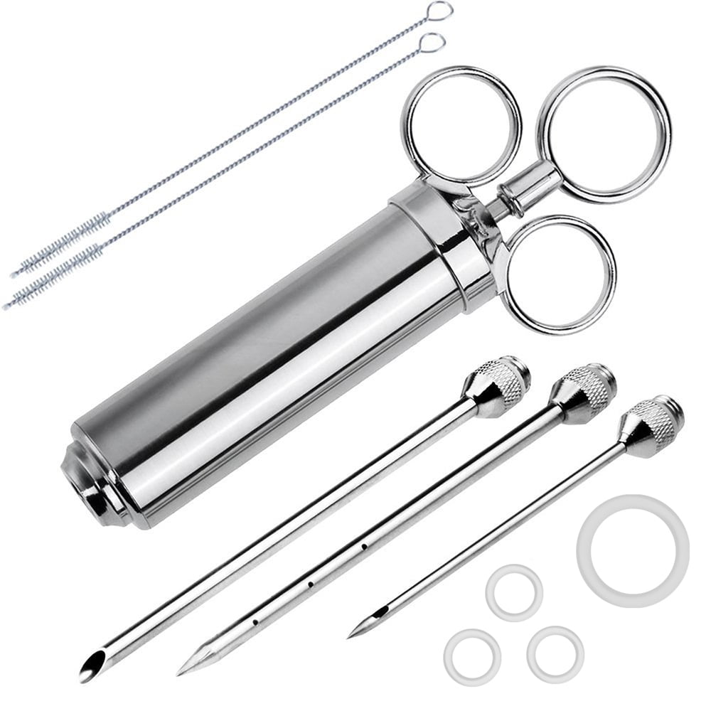 Meat Marinade Injector 304 Stainless Steel 3 Sauce Seasoning BBQ Smoker Grill Beast Turkey Cooking Condiment Accessories