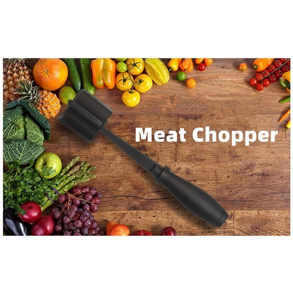Winter Poetry Upgrade Meat Masher, Ground Meat Chopper, Heat Resistant Kitchen Tool, 5 Curved Blades Meat Smasher, Non Scratch Utensil for Home Cooking and Food Preparation