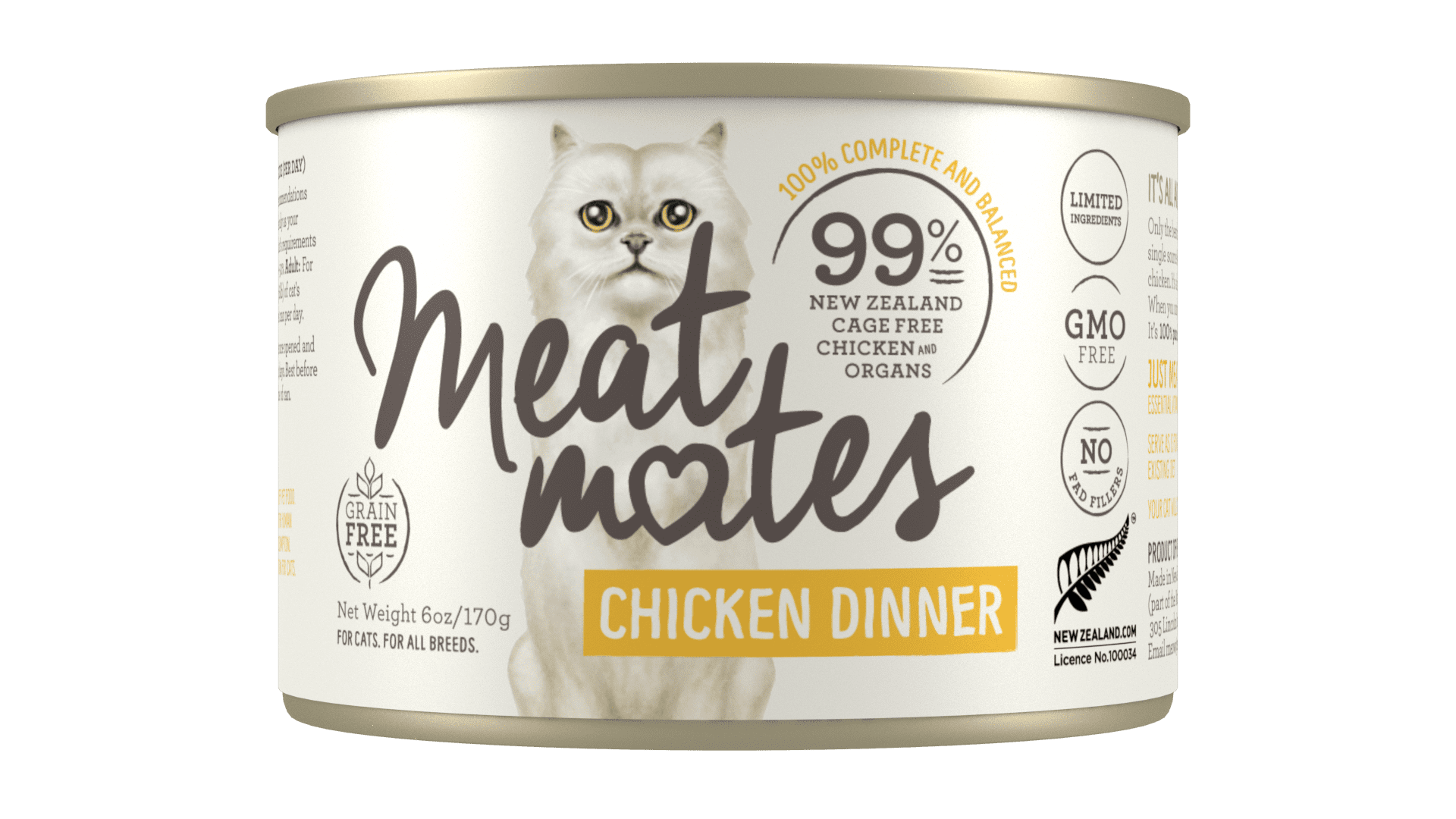 Meat Mates Chicken Grain Free Canned Cat Food Dinner Case of 24