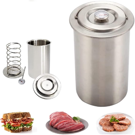 Meat Press Cooker - Stainless Steel Ham Press Maker, Multifunctional Round Shape for Homemade Deli Meat, Suitable for Pork, Beef, Fish, Lamb, Poultry, Seafood