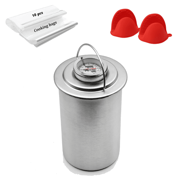 Meat Press ,304 Stainless Steel Ham Press Mold  & Silicone Kitchen Mittens ,Maker Ham Meat Deli Meat Maker Homemade Lunch Meat Maker with Thermometer