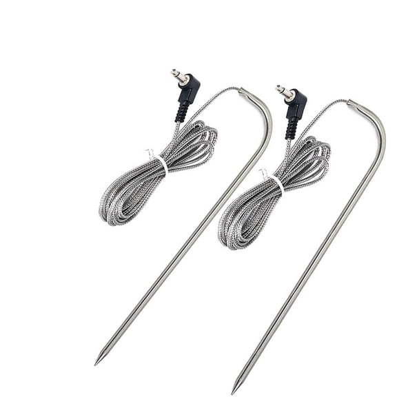 Meat Probe Replacement 2-Pack, 3.5mm Thermometer Probe for Pellet Grills and Smokers, Digital Control Compatible, Grey