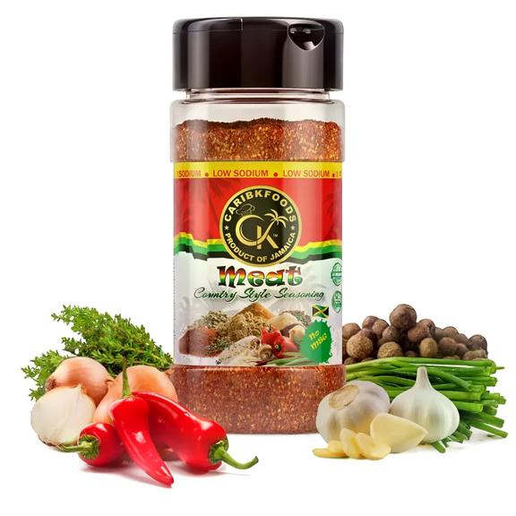 Caribbean Kitchen Meat Seasoning (4.05 Oz) -100% All Natural Premium Ingredients | Healthy Gourmet Spice Blend for All Foods - Kosher, Low Sodium, Non-GMO, No MSG, Gluten-free, Vegan.