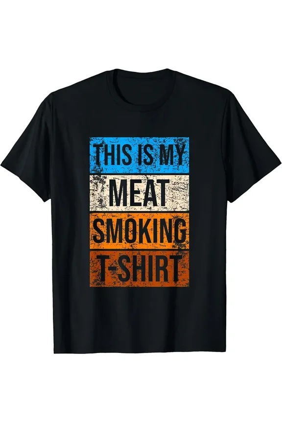 Meat Smoking BBQ Grill Master Humor for Men Short Sleeve Graphic T-Shirt