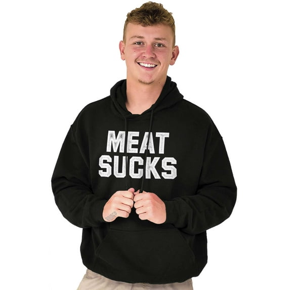 Meat Sucks Vegan Vegetarian Veggie Hoodie Sweatshirt Women Men Brisco Brands S