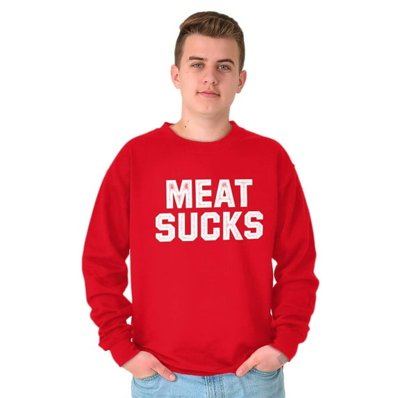 Meat Sucks Vegan Vegetarian Veggie Unisex Plus Size Sweatshirt Brisco Brands 2X