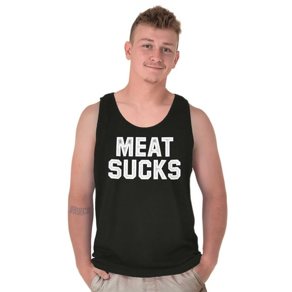 Meat Sucks Vegan Vegetarian Veggie Tank Top T Shirts Men Women Brisco Brands S