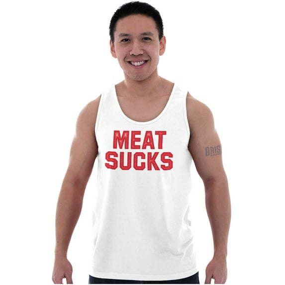 Meat Sucks Vegan Vegetarian Veggie Tank Top T Shirts Men Women Brisco Brands S