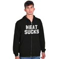 thumbnail image 1 of Meat Sucks Vegan Vegetarian Veggie Unisex Fleece Graphic Zip Up Hoodie Brisco Brands 5X, 1 of 5