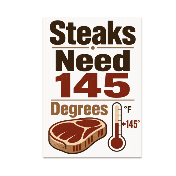 Meat Temperature Chart Decor - Cooking Enthusiast - 13x19 Poster Print