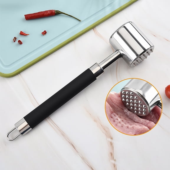 Meat Tenderizer, 304 Stainless Steel Heavy Meat Hammer Tool and Hand-Held Meat Tenderizing Needle Tool can Tenderize Steak, Chicken, Fish, Pork, Beef and Veal Easily, 1 Pcs, 10.4x2.2"