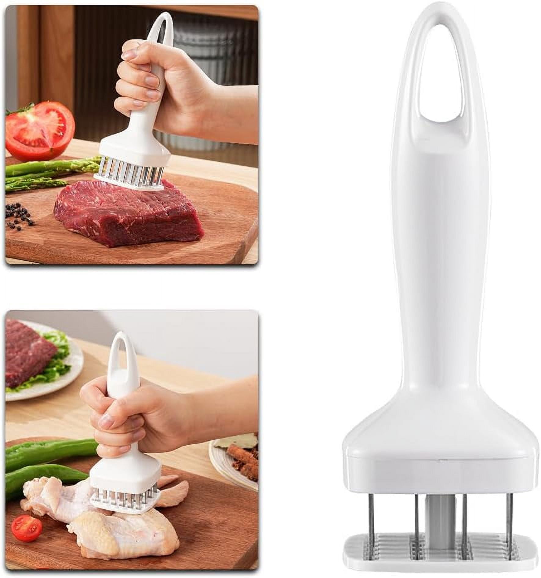 Stainless Steel Meat Tenderizer Tool – 21 Needle Mallet For Steak, Chicken, Pork, With Cleaning Brush - View #4