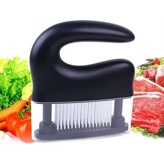 Meat Tenderizer with 48 Stainless Steel Blade,Kitchen Cooking Gadgets Tools with Ultra Sharp Needle That Makes Steak & Chicken Tender,Spring-Loaded Meat Blade Tenderizer Tool for Beef Pork (Black)