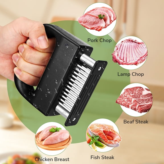Meat Tenderizer, 48 Stainless Steel Sharp Needle Blade, Cooking Tool for Tenderizing Beef,Turkey,Chicken,Steak,Pork,Fish