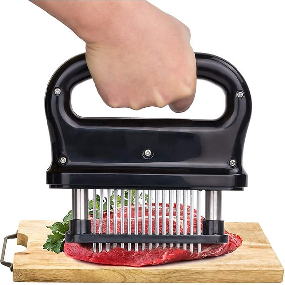 Meat Tenderizer,48 Stainless Steel Ultra Sharp Needle Blade Tenderizer for Tenderizing Steak,BBQ,Marinade Chicken,Pork,Fish,Make a Difference in Tenderness (black)