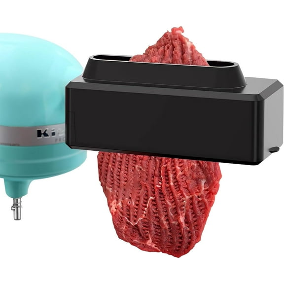 Meat Tenderizer Attachment Compatible with KitchenAid and Cuisinart Stand Mixer, Tenderizing Steak, Pork, Lamp and Deer, Full Body Alloy Construction, Dishwasher Safe, Black