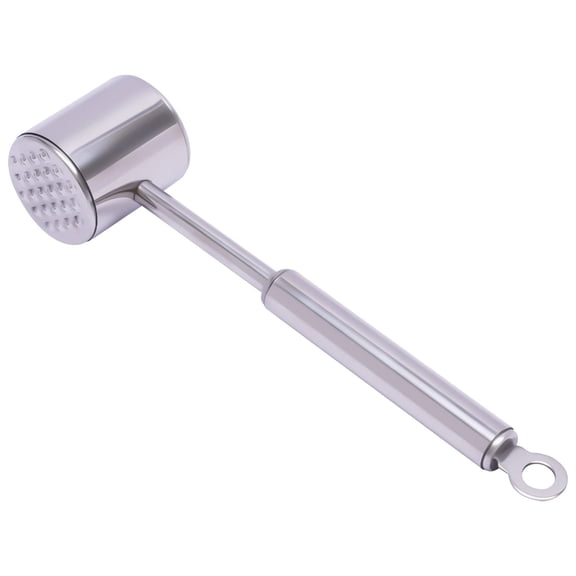 Meat Tenderizer, Stainless Steel Meat Mallet Heavy Duty Meat Hammer, Ergonomic Double Sided Meat Pounder for Tenderizing Steak Beef Chicken, Kitchen Tool with Hanging Hook, 1Pc(Silver,10.6x2.3")