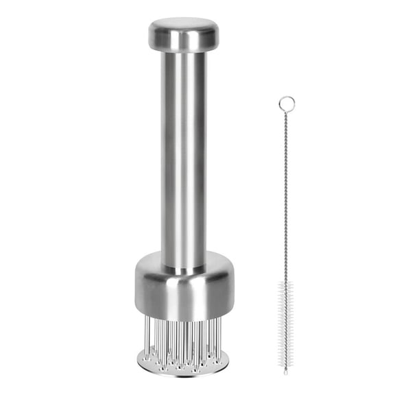Meat Tenderizer Tool, 304 Stainless Steel, with 21 Needles & Retractable Safety Guard, for Tenderizing Beef, Turkey, Chicken, Steak, Dishwasher Safe