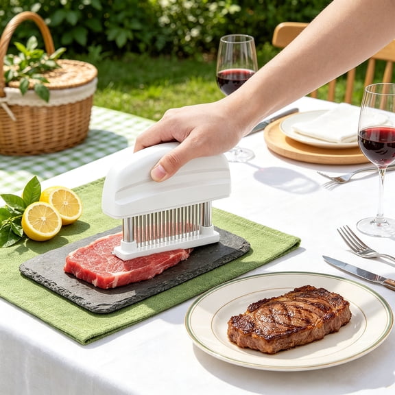 Meat Tenderizer Tool, Stainless Steel 16 Needle Prong Kitchen Gadget For Beef Pork Chicken Preparation, Deep Marinade Absorption Design, Comfortable Handle For Grilling And Cooking