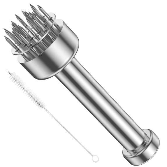 Meat Tenderizer with Brush,Stainless Steel Needle Ultra Sharp 21 Blades Meat Tenderizer Tool for tenderizing Chicken,Beef,Steak,Veal and Pork