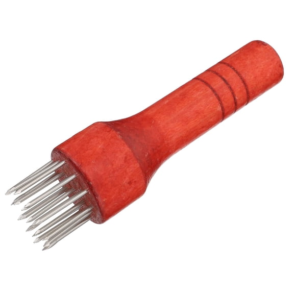 Meat Tenderizing Needle Meat Tenderizer Tools Steak Tenderizing Tool Stainless Steel Easy Pork Pounding Wooden Handle red