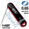 thumbnail image 1 of Meat Thermometer – 0.6s Instant Read Waterproof Digital Food Thermometer, 0.5°F NIST Certified Professional Accuracy, Temp Probe for Cooking/Candy/BBQ Grill & Kitchen, Auto-Rotate Display, 1 of 15