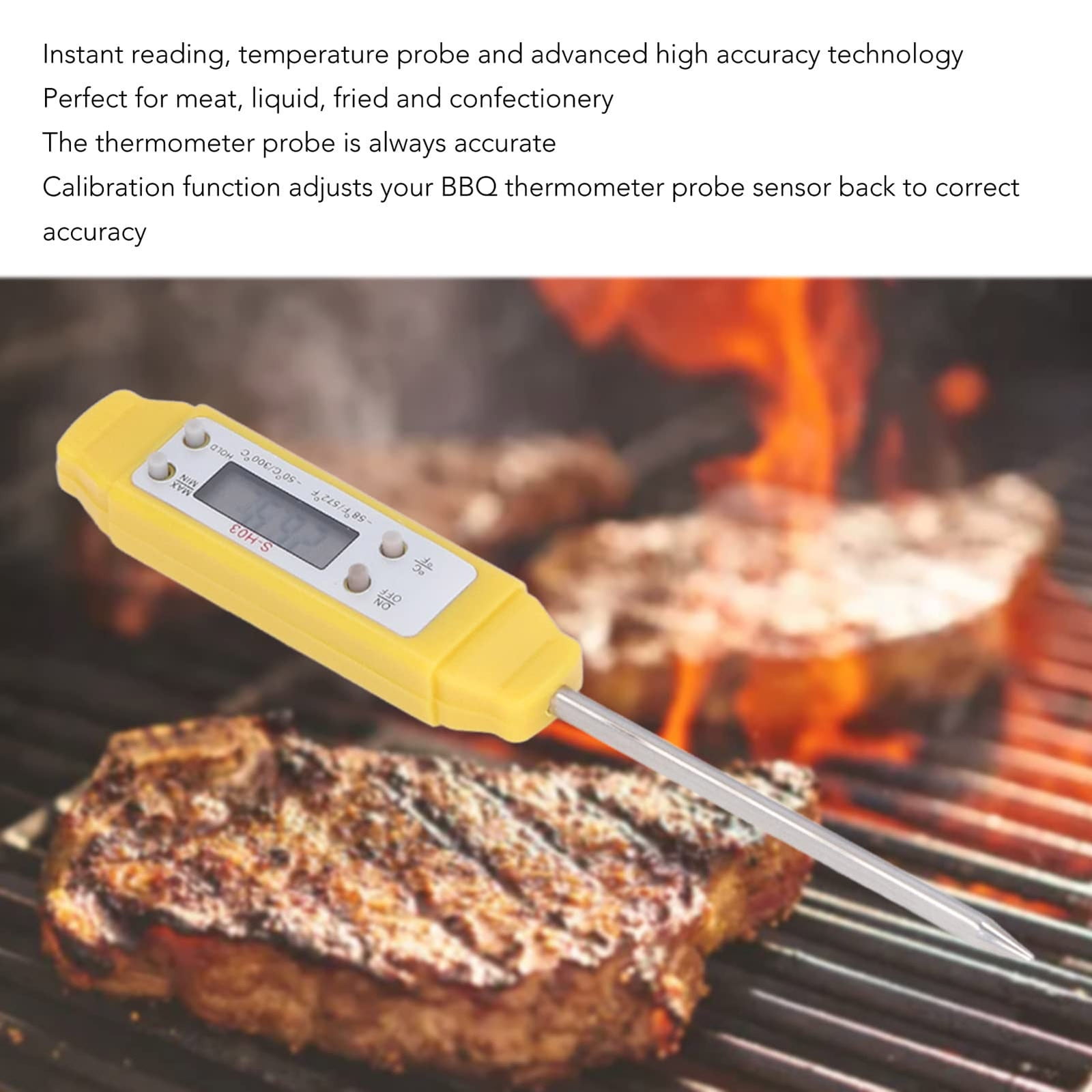 Meat Thermometer Digital Fast, Gentle, and Accurate For Food, Bread