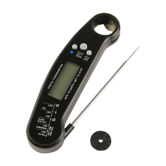 Meat Thermometer Digital - Instant Read Food Thermometer for Cooking Grilling, Candy, Air Fryer, Griddle Probe Kitchen Gadgets Essentials BBQ Accessories, Valentines Day Gifts for Him Her Black