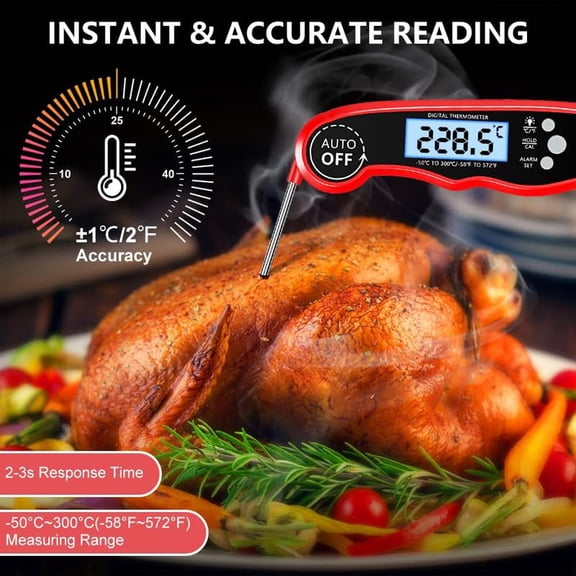 Meat Thermometer Digital, Instant Read Food Thermometer with Dual Probe, Backlight LCD Display, Calibration Function, Kitchen Accessories for BBQ Grill, Christmas Stocking Stuffers for Men