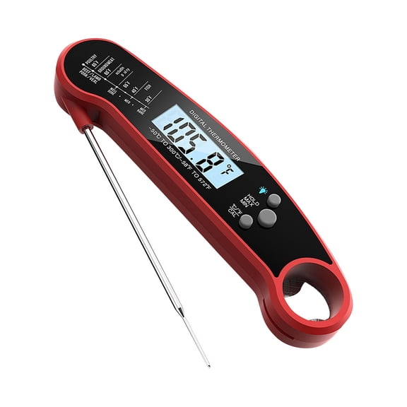 Meat Thermometer Digital Instant Read Food Thermometer for Grilling, BBQ, Air Fryer, Smoker, Candy Making, Kitchen Gadgets, BBQ Essentials, Gift for Fathers Day, Dad Men Husband Him, Red