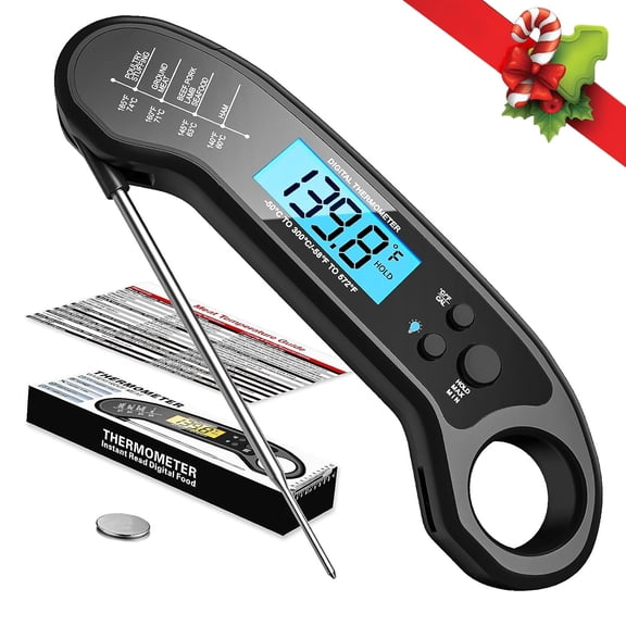 Meat Thermometer Digital, Instant Read for Grill and Cooking, with Bottle Opener, Backlight & Calibration Food Thermometer, Kitchen Gadgets BBQ, Turkey, Candy, Liquids