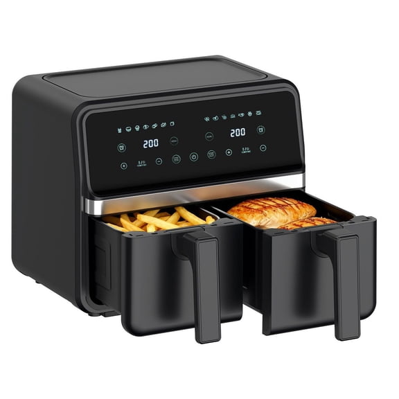ONSON Dual Basket Air Fryer, 8.5-Quart Large Capacity Air Fryer with Smart Touchscreen, Independent Controls, Easy-Clean,Automatic Shut-Off